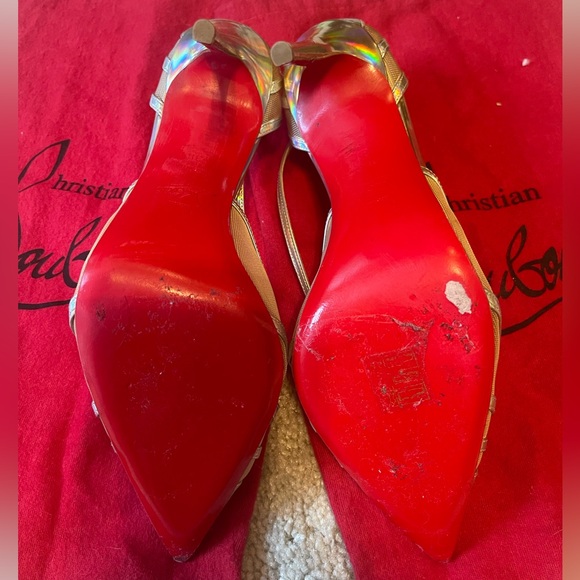 Christian Louboutin Holographic Silver Heels - Picture 2 of 3